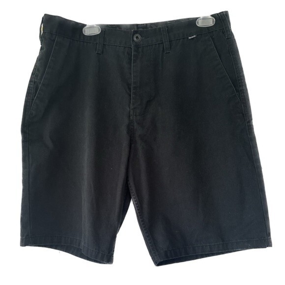 Hurley Men's Black Casual Chino Cargo Shorts Side Front Pockets Size W33 - Picture 1 of 2